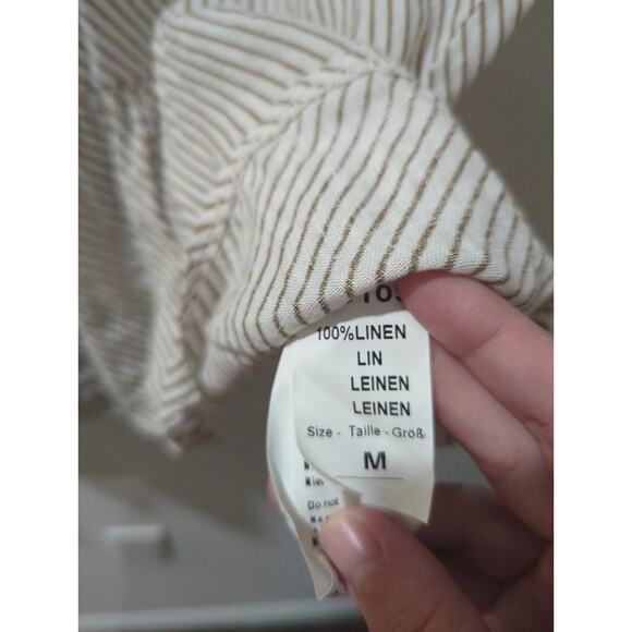 Piazza Del Tempio Striped Ruffle Linen Top - Picture 4 of 4